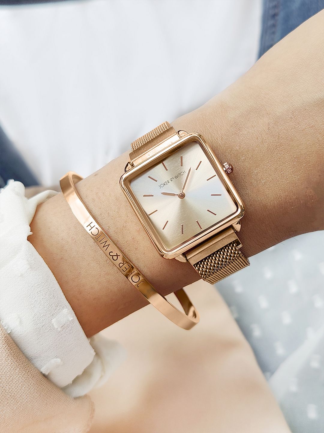 JOKER & WITCH Women Rose Gold-Toned New York Watch Gift Set JWBS423