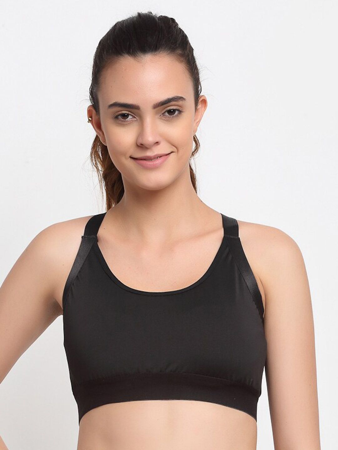 EROTISSCH Black Solid Workout Bra Price in India