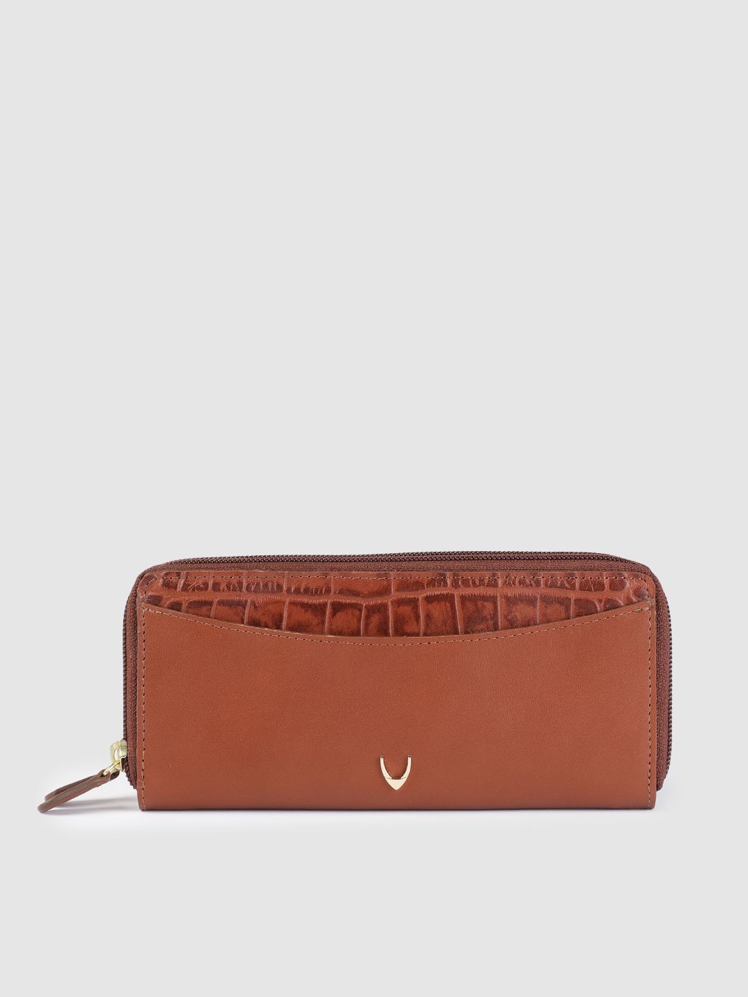 Hidesign Women Tan Brown Leather Zip Around Wallet Price in India