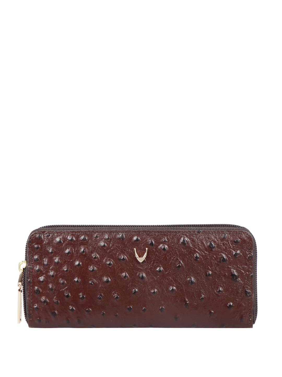 Hidesign Hidesign Women Brown Textured Leather Zip Around Wallet