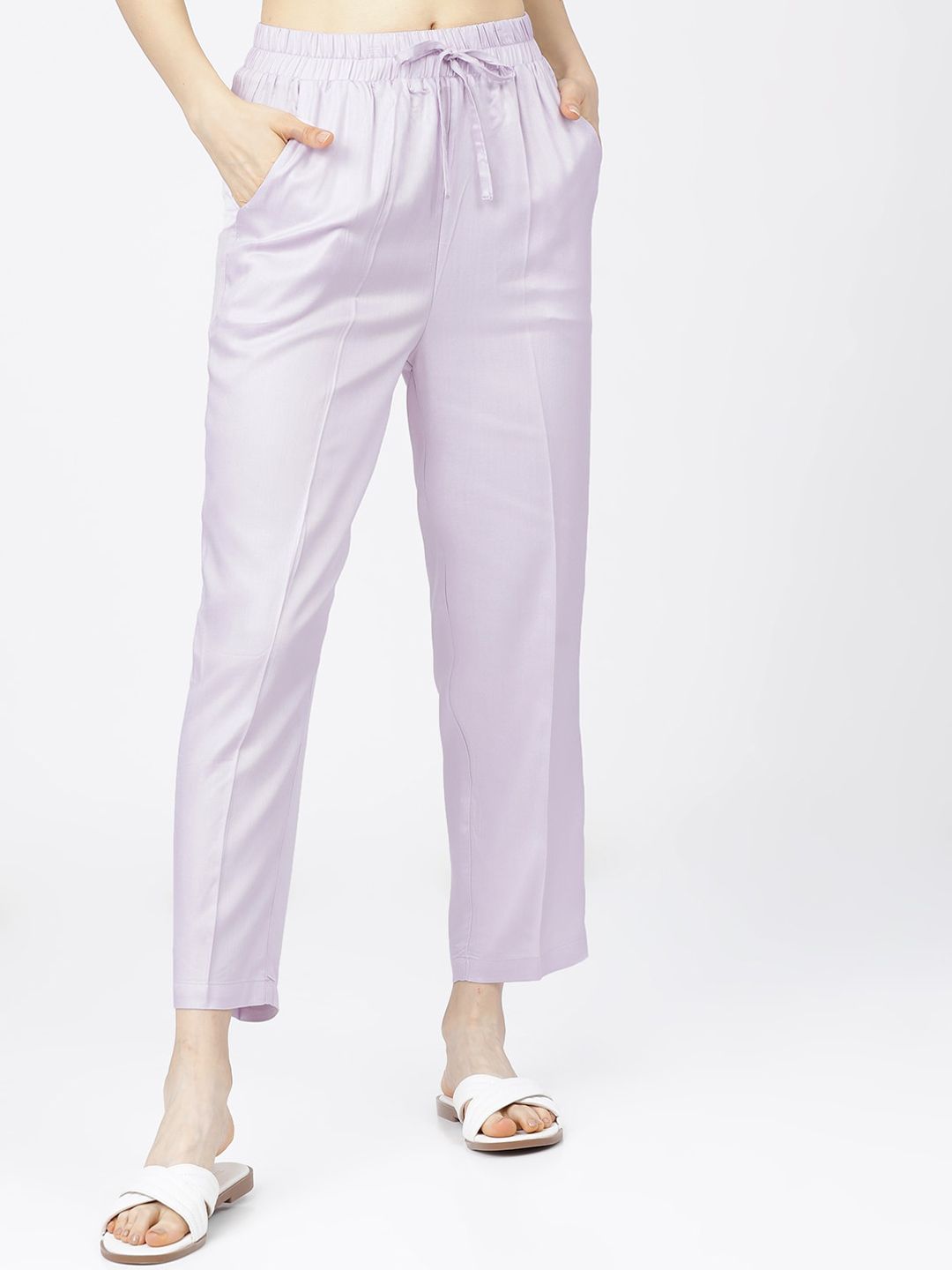 Tokyo Talkies Women Purple Trousers Price in India