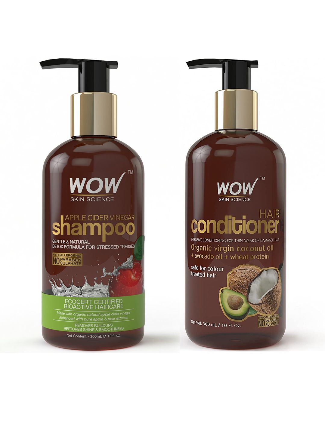WOW SKIN SCIENCE Pack of 2 Wowsome Twosome Shampoo & Conditioner 300 ml each Price in India