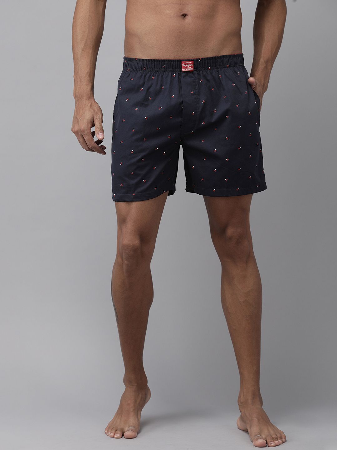 Pepe Jeans Men Navy Blue Micro Ditsy Printed Lounge Shorts