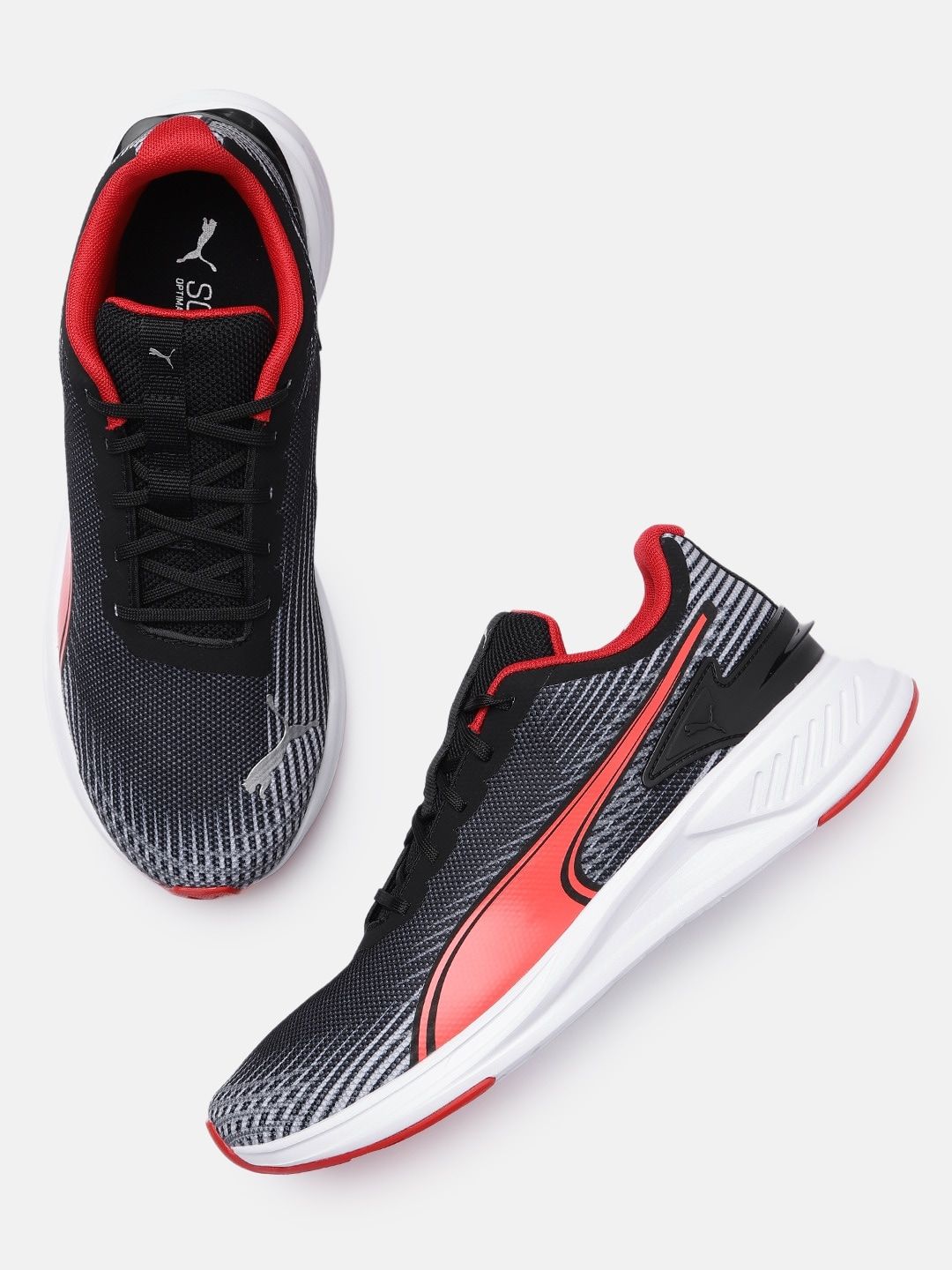 Puma Unisex Black Red SoftFoam Arriba Running Shoes Price in India