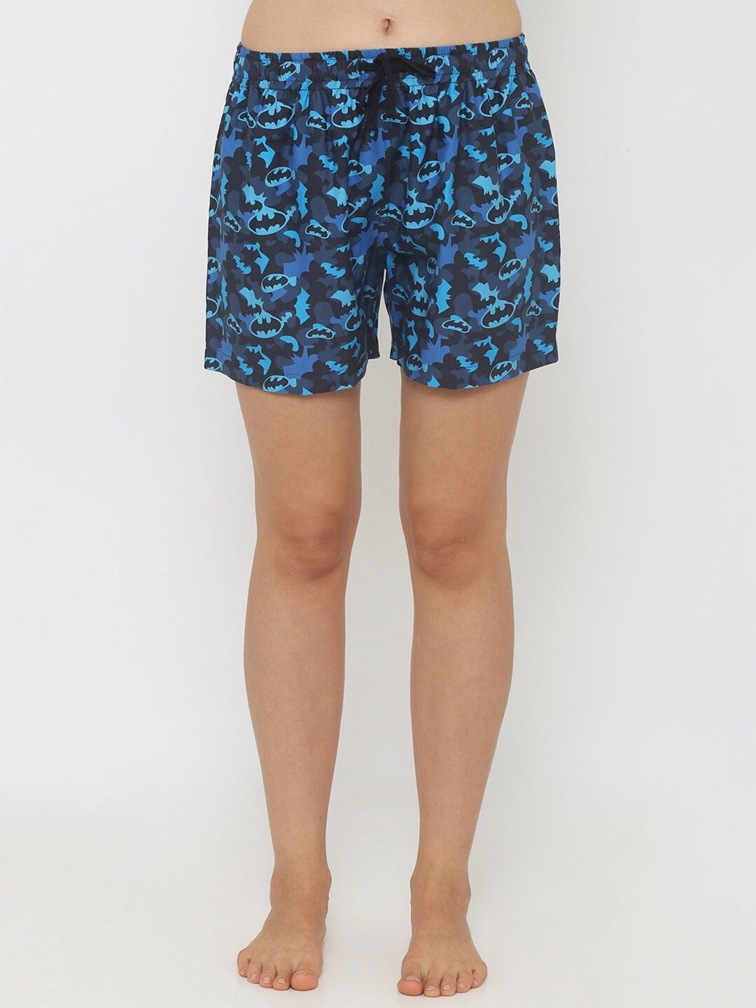 Smugglerz Women Navy Blue Printed Lounge Shorts Price in India