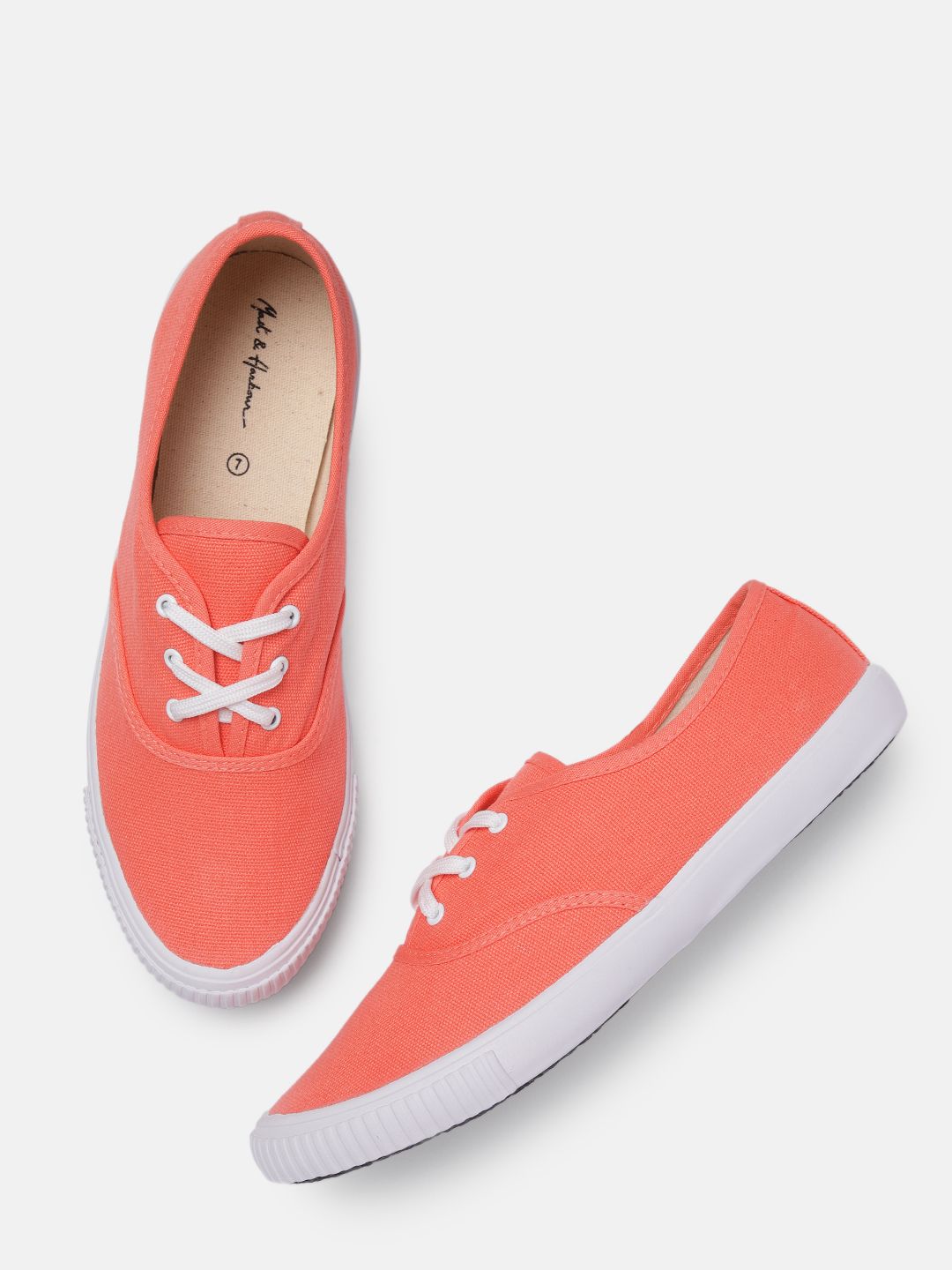 Mast & Harbour Women Coral Red Sneakers Price in India