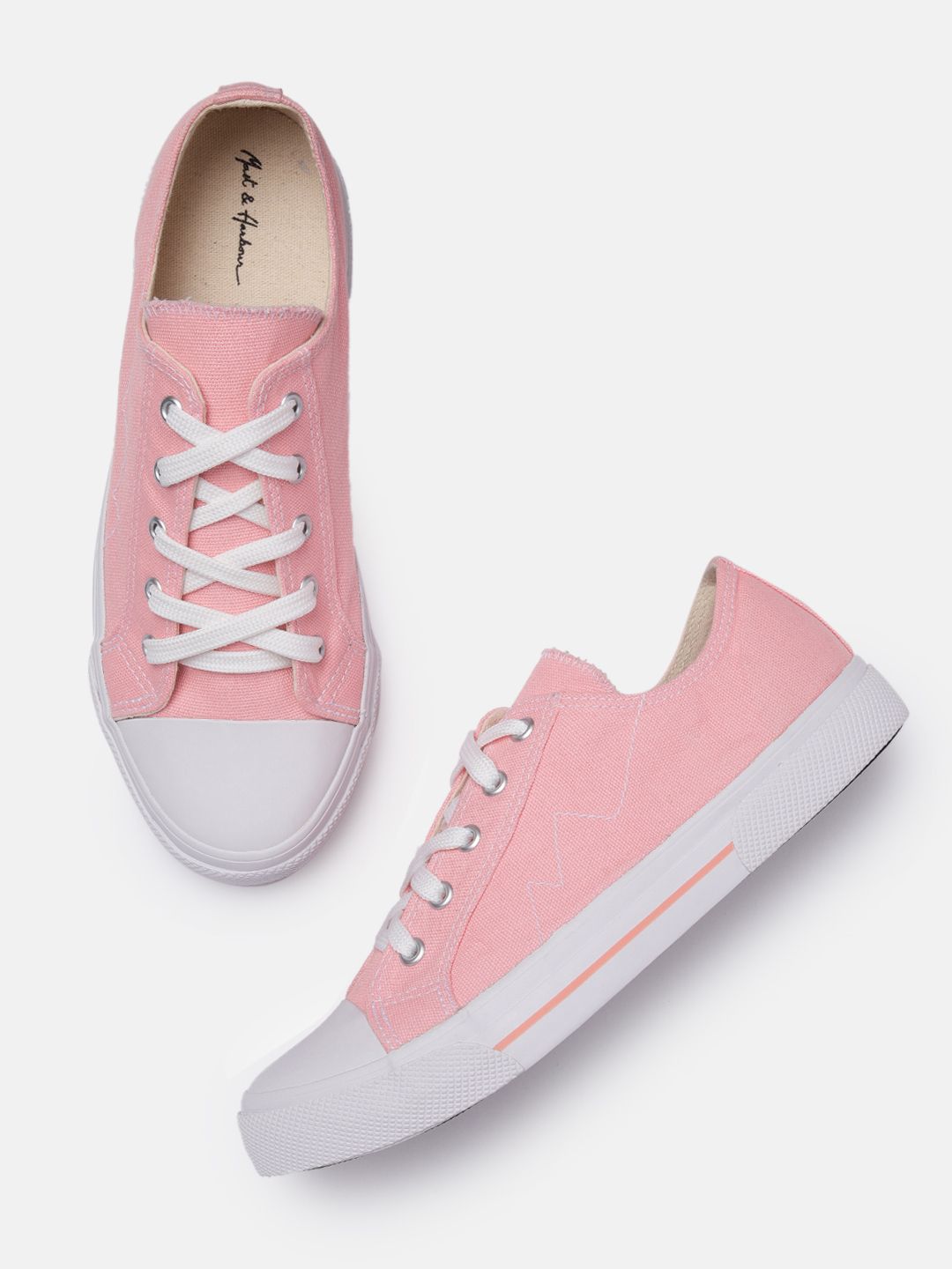 Mast & Harbour Women Pink Solid Sneakers Price in India