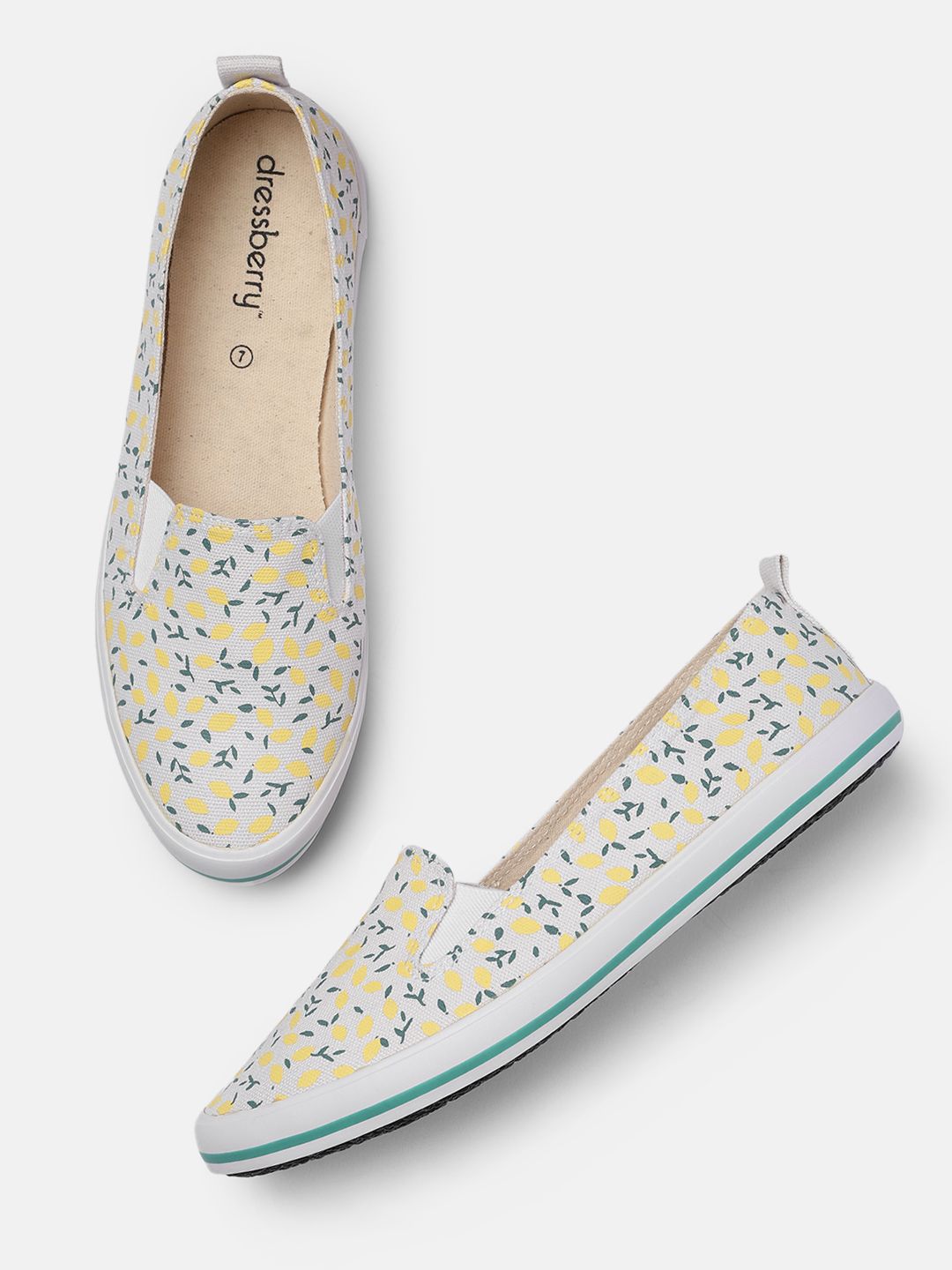 DressBerry Women Off White Printed Slip-On Sneakers Price in India