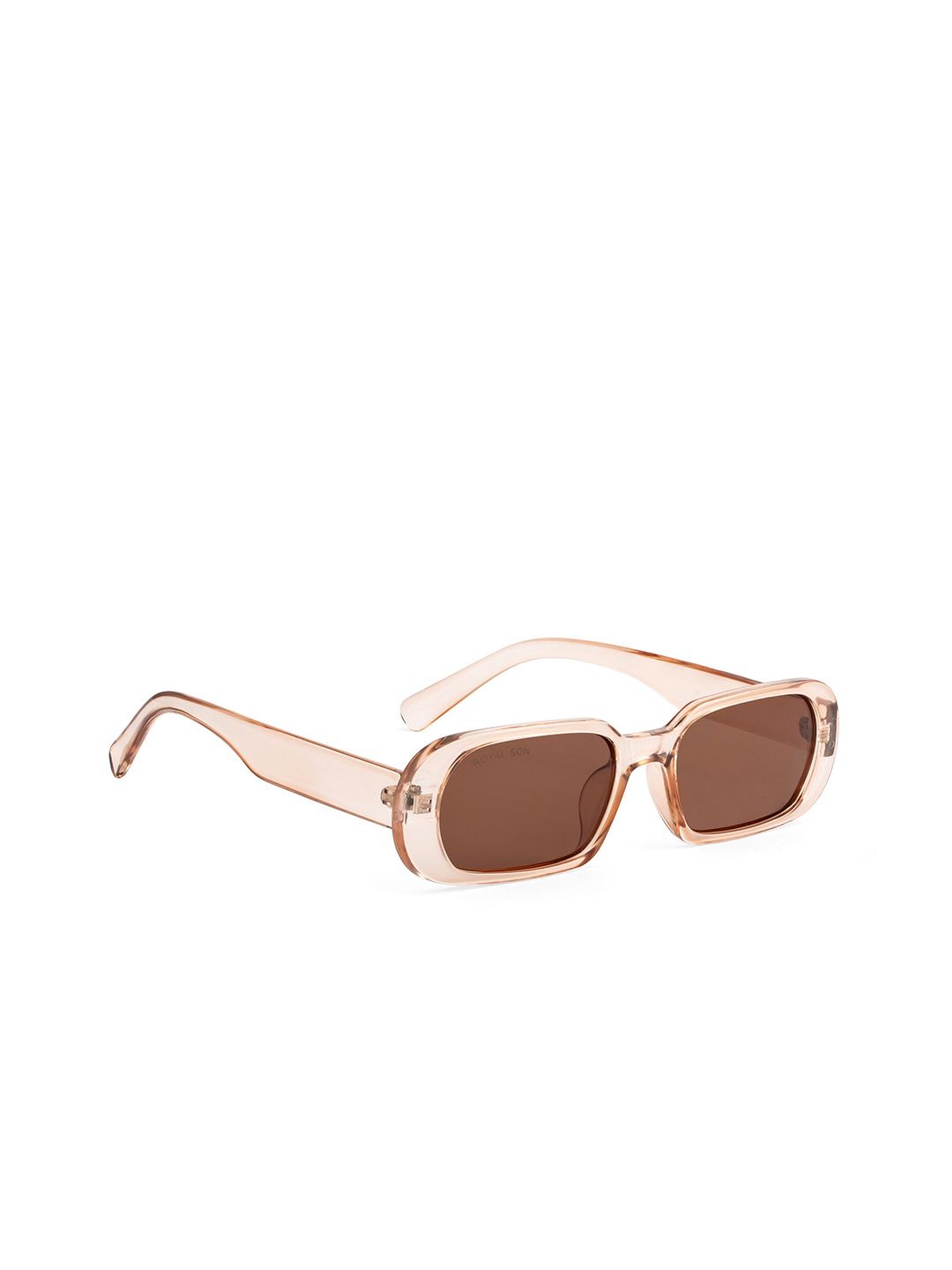 ROYAL SON Women Brown Lens & Brown Rectangle Sunglasses CHIWM00120-C2 Price in India