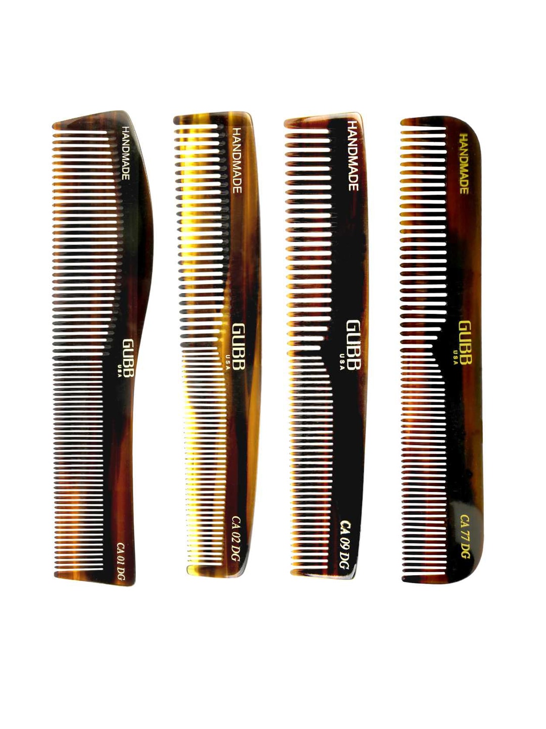 GUBB Unisex Brown Pack of 4 Handcrafted Dressing Soft Bristle Hair Comb Price in India