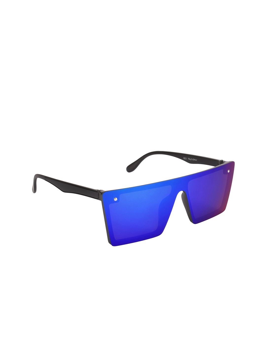 NuVew Unisex Blue Lens & Black Wayfarer Sunglasses with UV Protected Lens Price in India