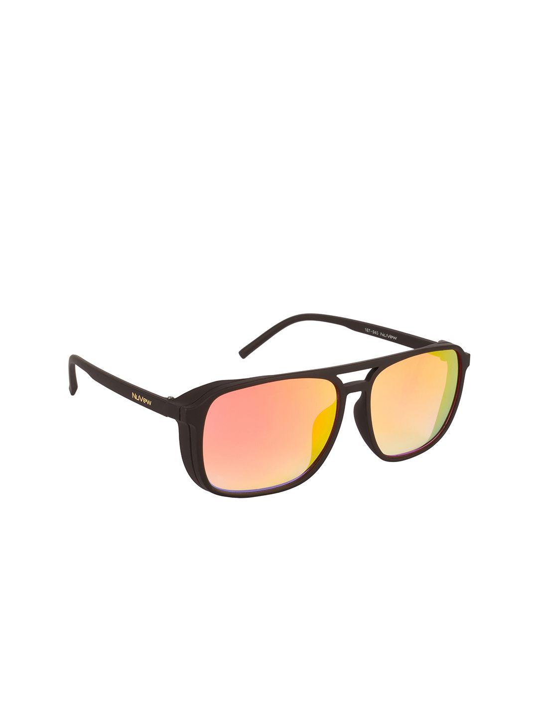 NuVew Unisex Yellow Lens & Black Wayfarer Sunglasses with UV Protected Lens Price in India