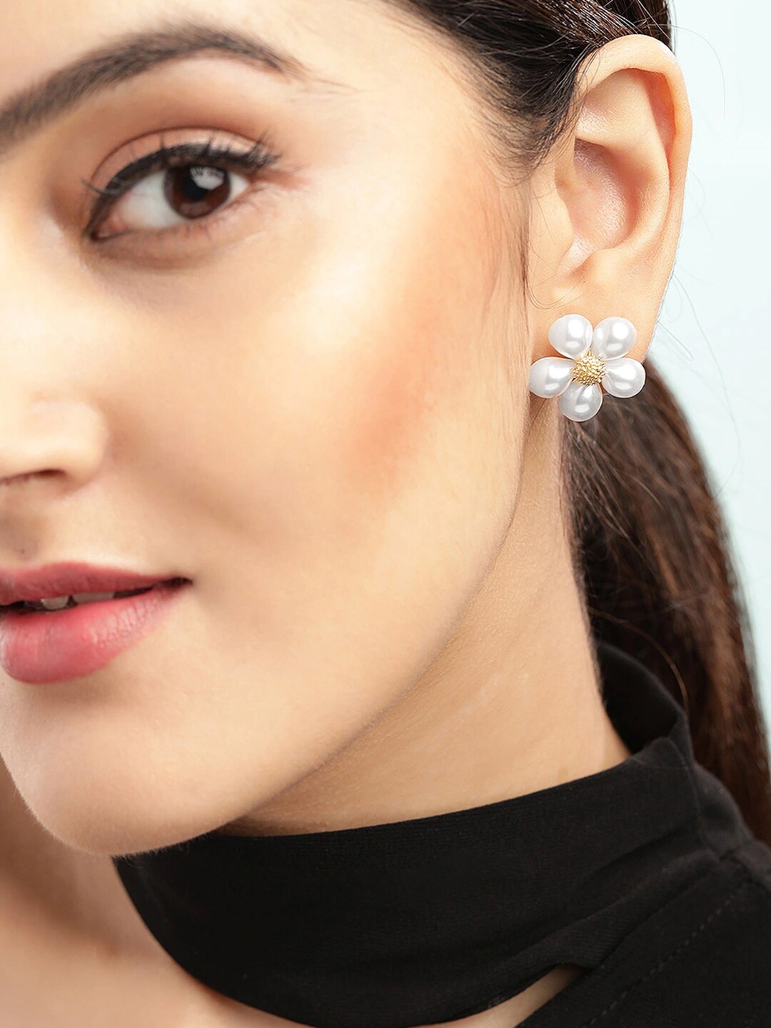 TOKYO TALKIES X rubans FASHION ACCESSORIES Gold-Toned Contemporary Studs Earrings Price in India