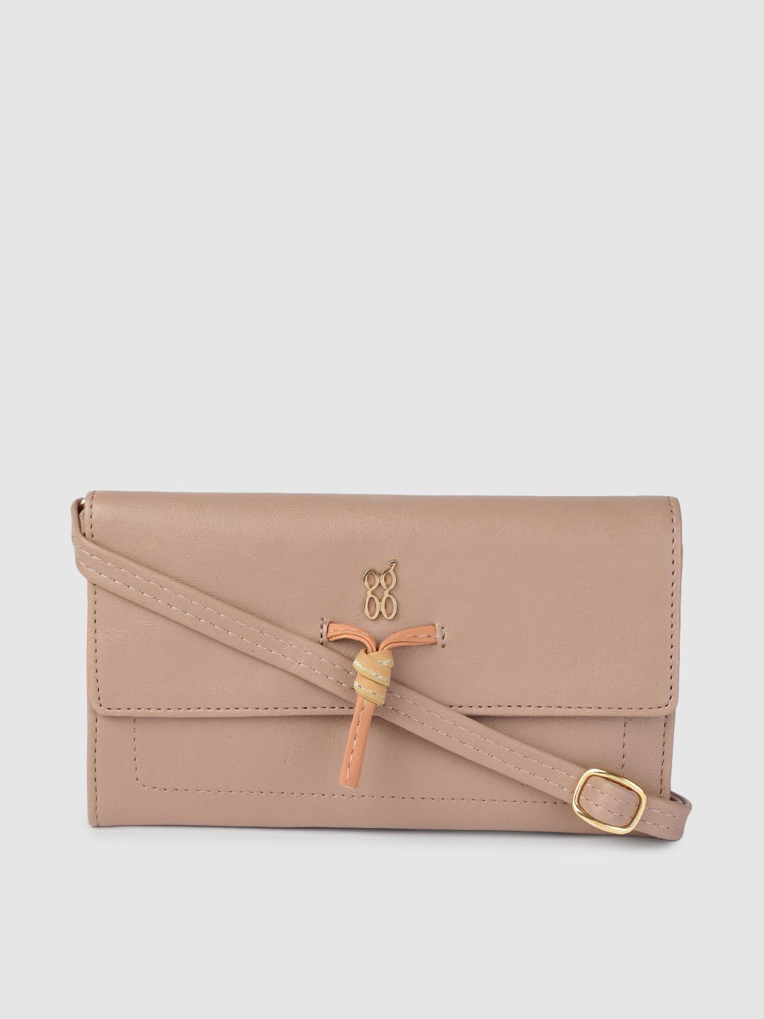 Baggit Women Pink Solid Envelope Wallet with Sling Strap Price in India