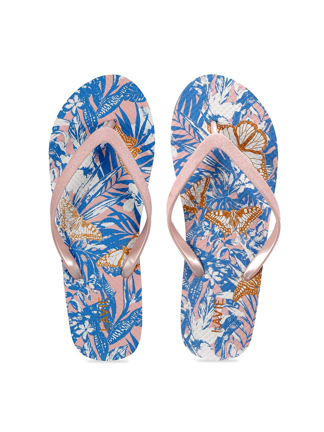 Lavie Women Pink & Blue Printed Room Slippers Price in India