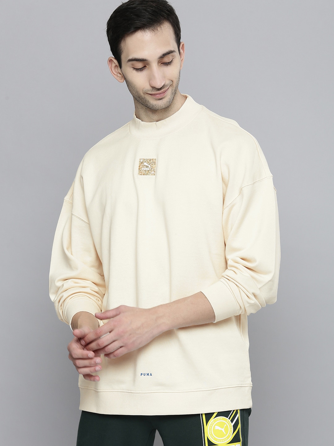 Puma Unisex Off White RE.GEN Oversized Loose Drop Shoulder Sweatshirt Price in India