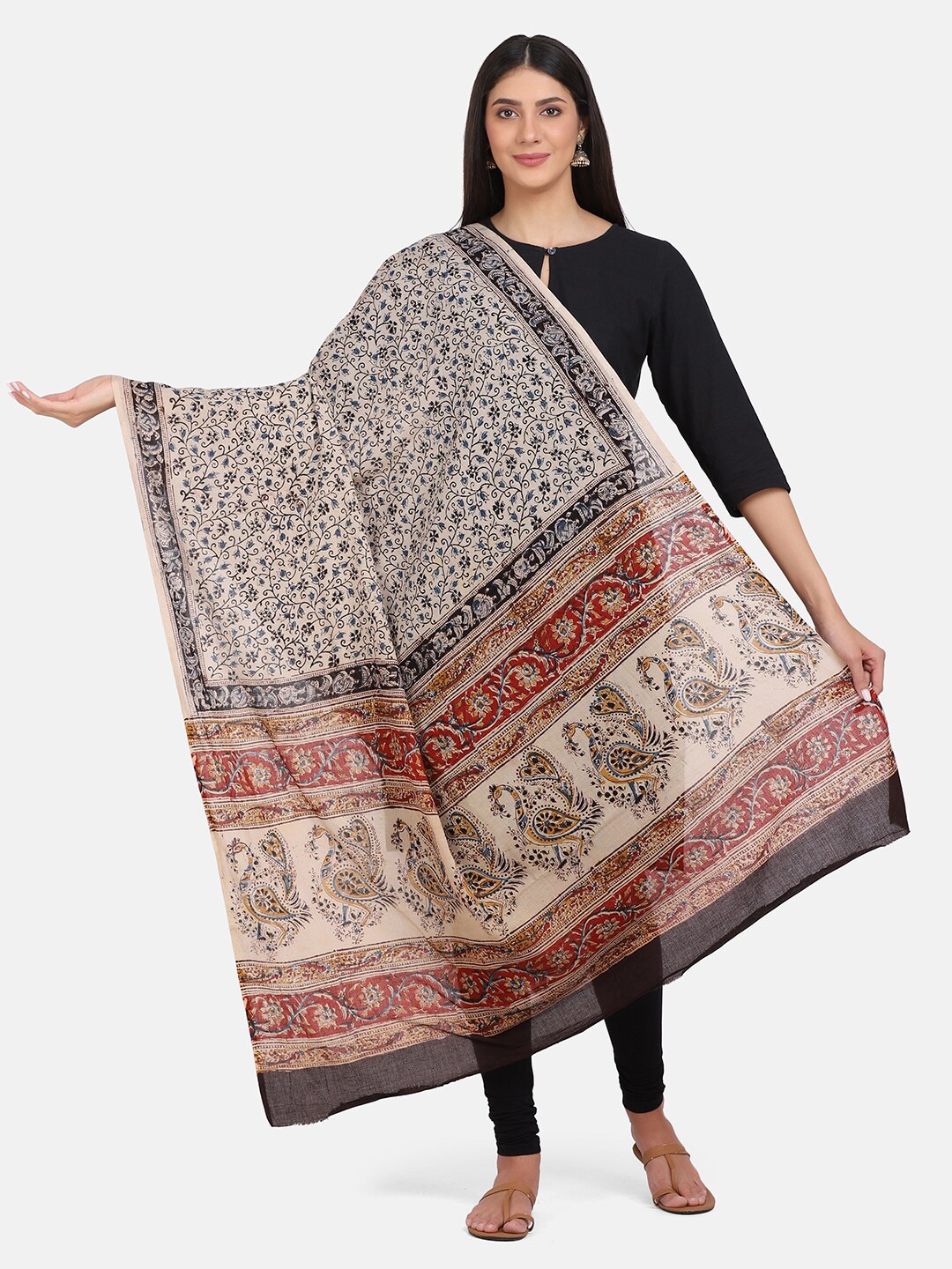 THE WEAVE TRAVELLER Women Beige Printed Price in India