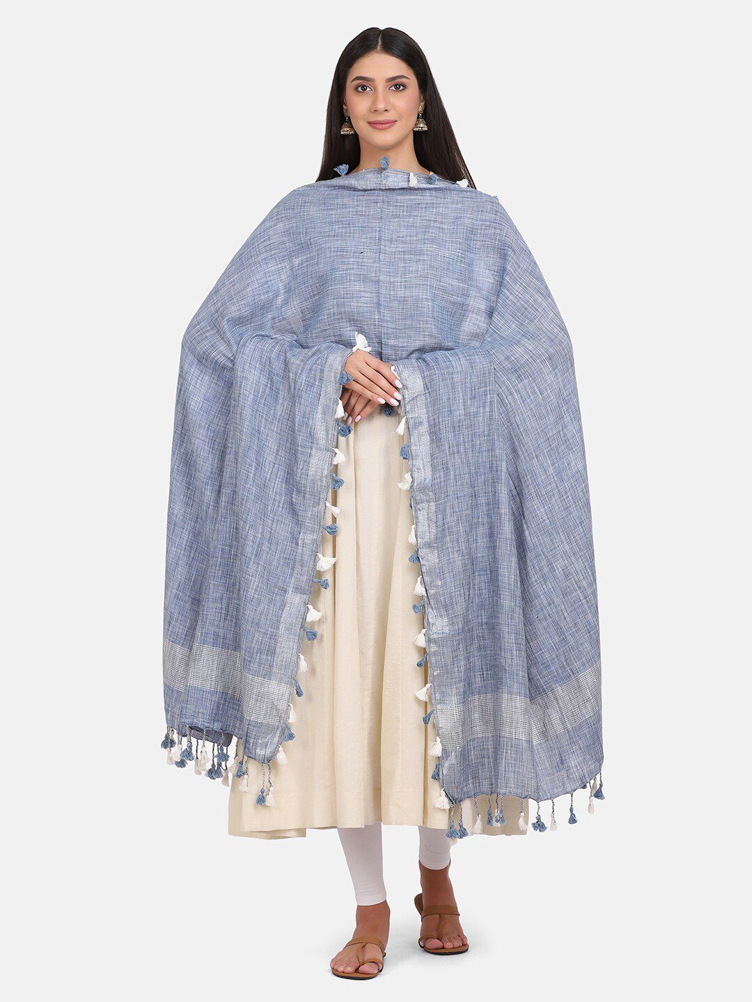 THE WEAVE TRAVELLER Women Blue Woven Design Price in India