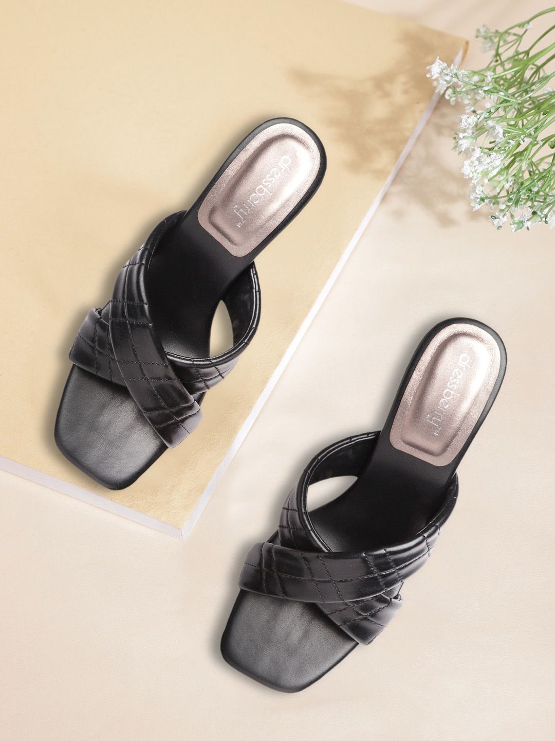 DressBerry Black Quilted Slim Heels Price in India