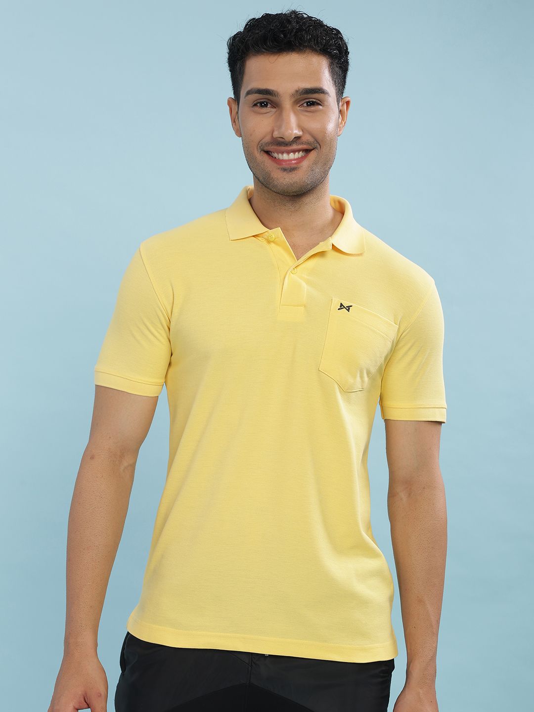 Force NXT Men Solid Polo Collar Super Combed Cotton T-shirt