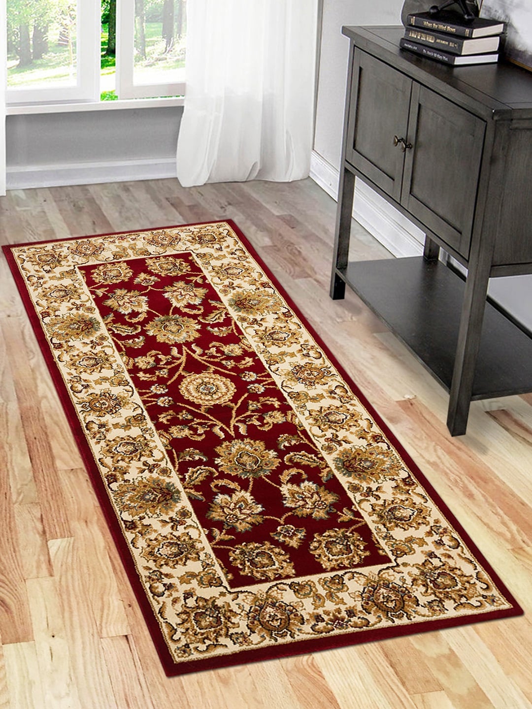 Obsessions Maroon Traditional Floor Runner Price in India