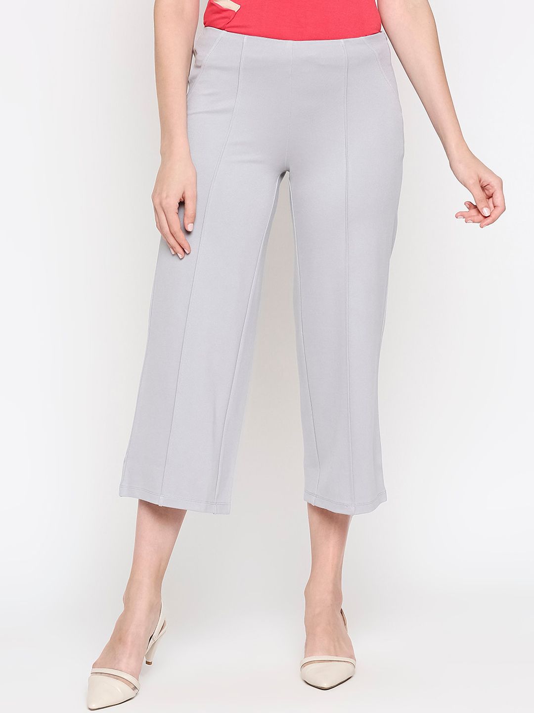 inocenCia Women Grey Culottes Trousers Price in India