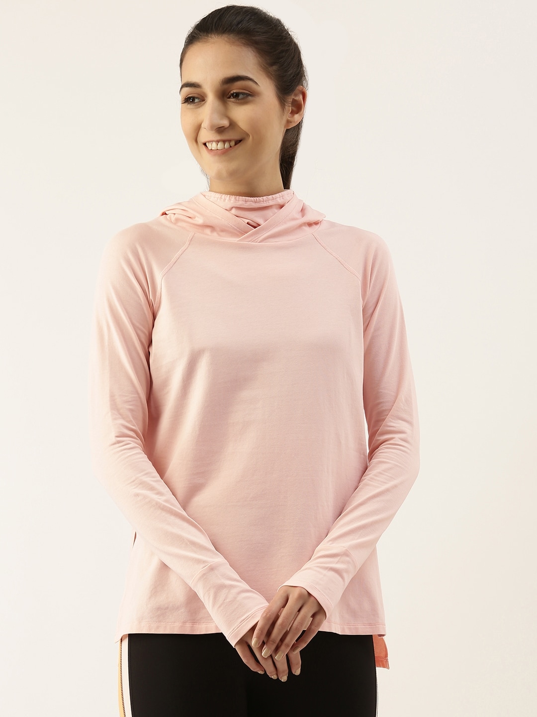 Enamor Women Pink Antimicrobial Outdoor T-shirt with Mask Price in India