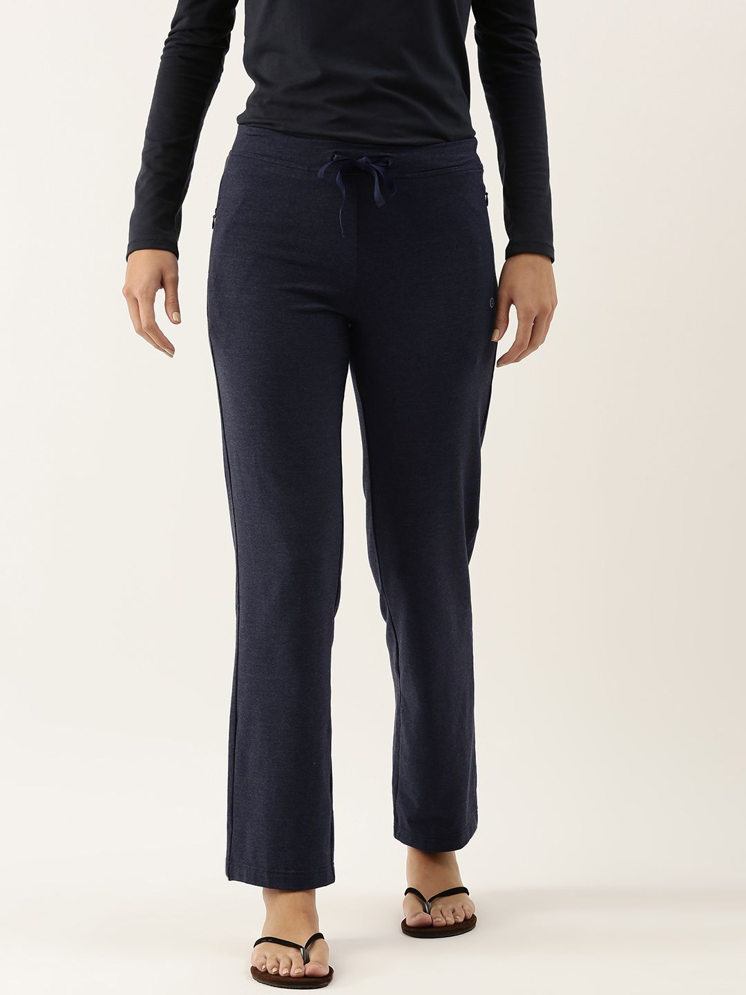 Enamor Womens Navy Blue Cotton Spandex Lounge Pants Price in India