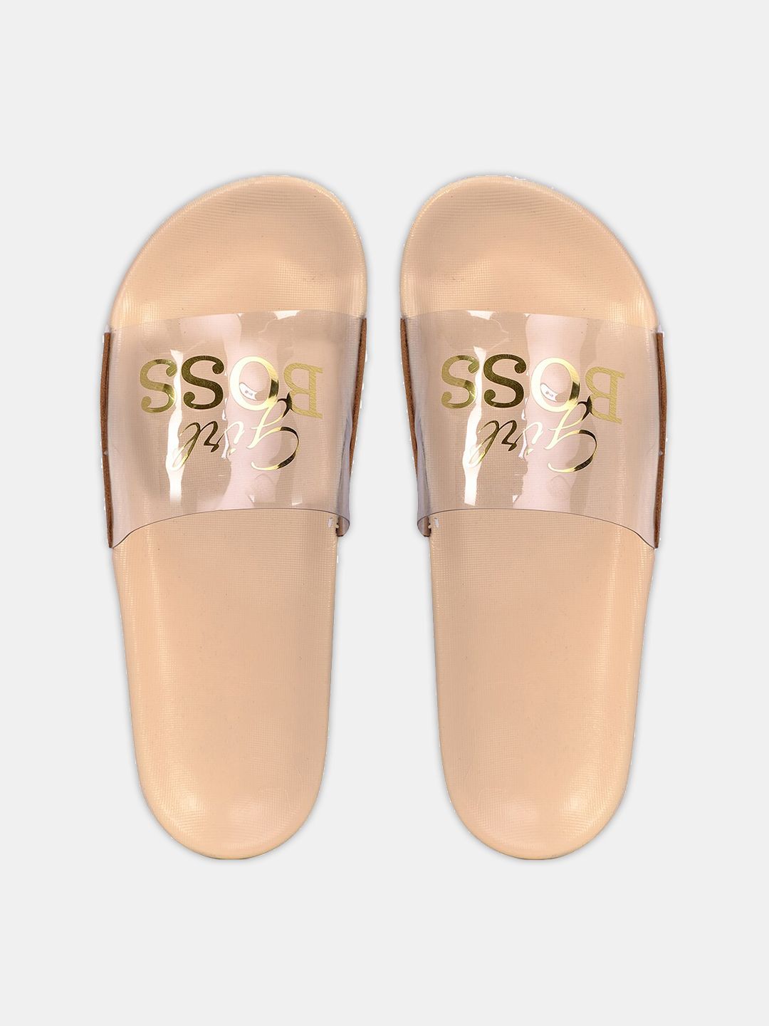 FREECO Women Beige Printed Sliders Price in India