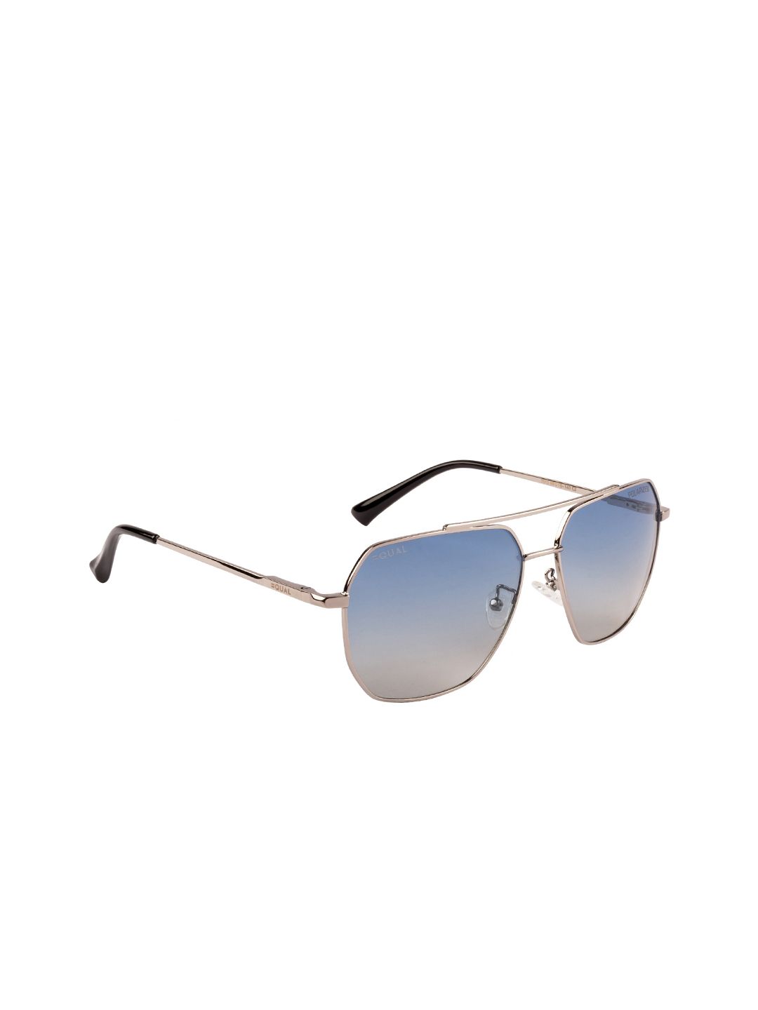 EQUAL Unisex Blue Lens & Silver-Toned Aviator Sunglasses - 7012 59016-140 C2 Price in India