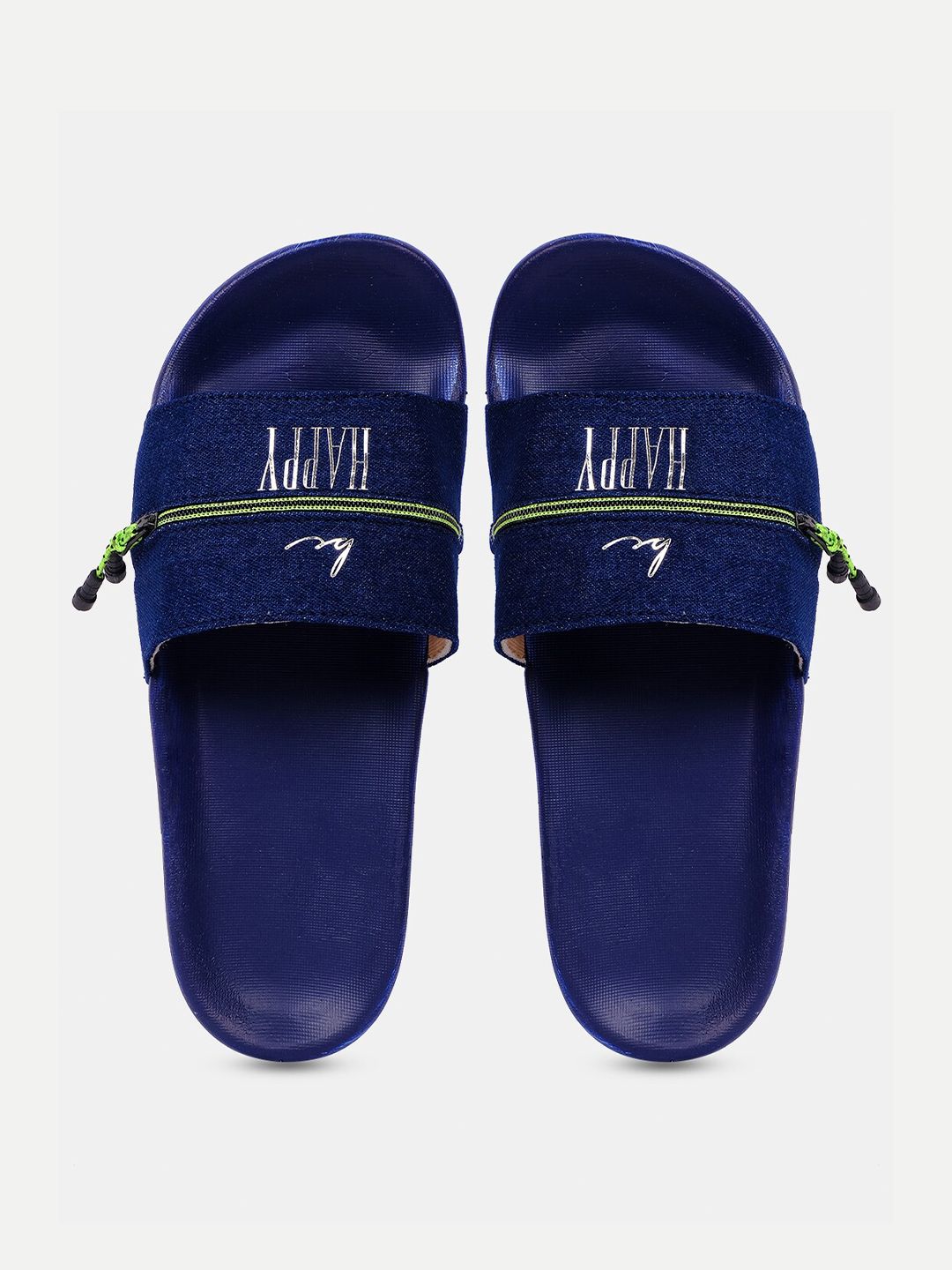 FREECO Women Blue & White Printed Sliders Price in India