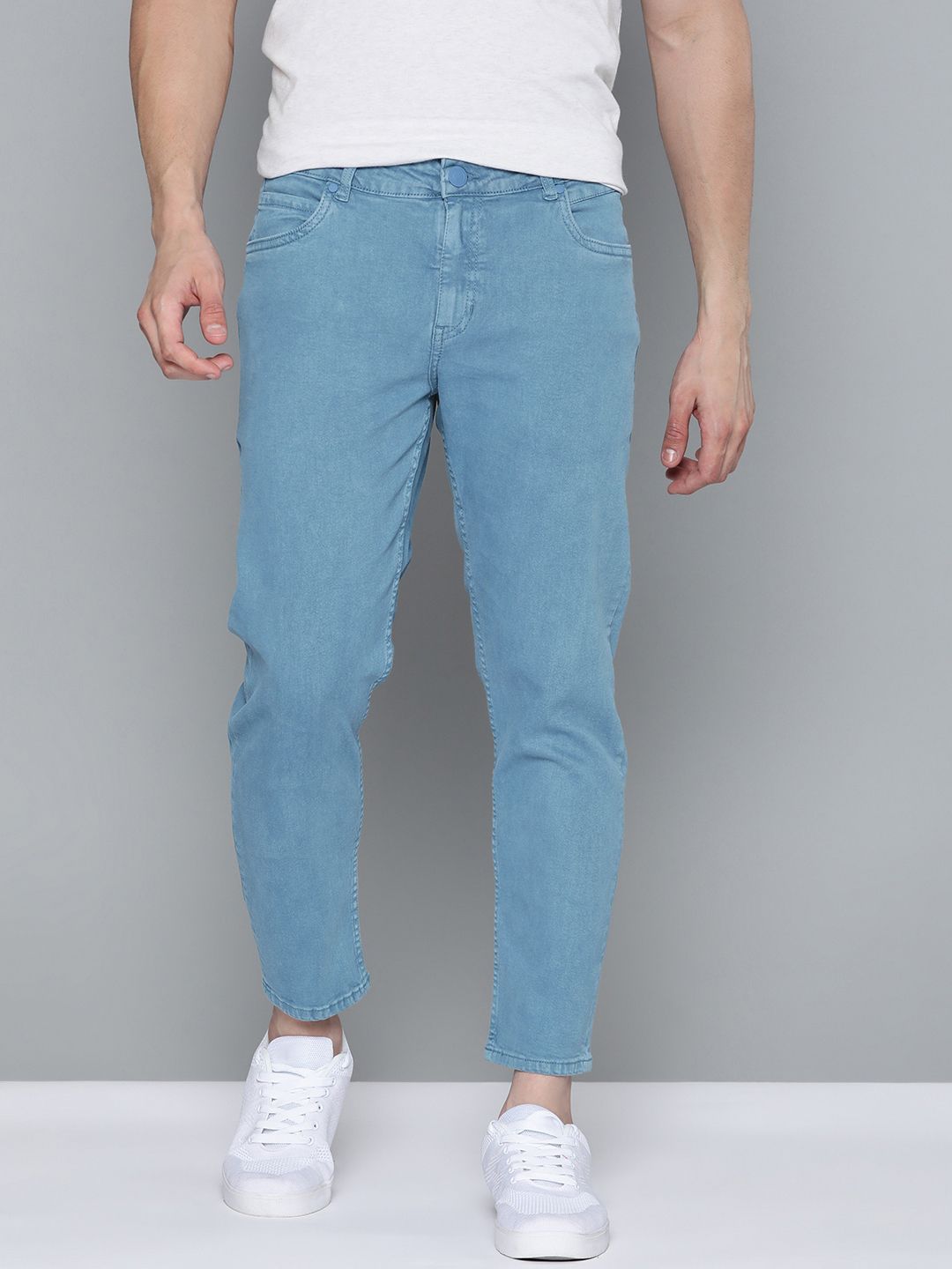 Mast & Harbour Men Blue Carrot Fit Stretchable Jeans