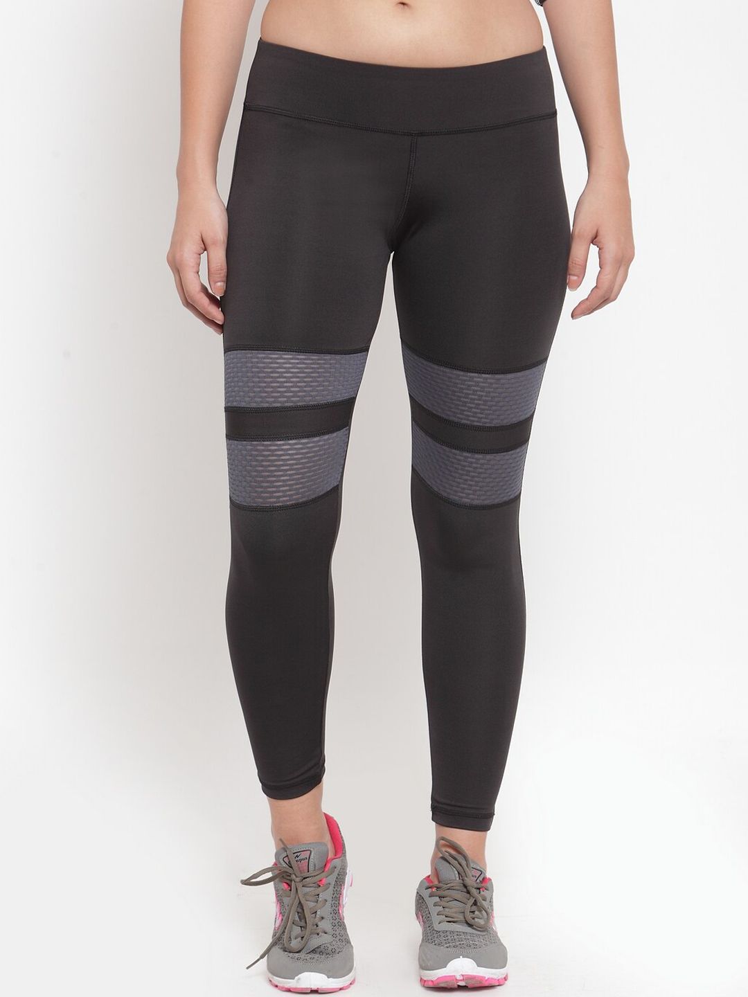 Boston Club Women Black Solid Skinny-Fit Yoga & Gym Tights Price in India