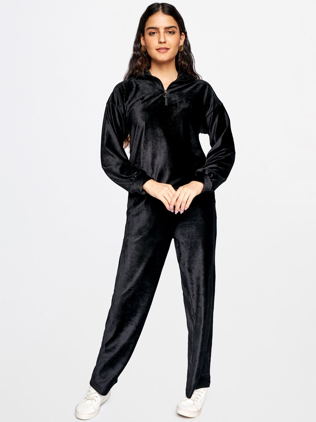 AND Women Black Solid Co-Ord Set