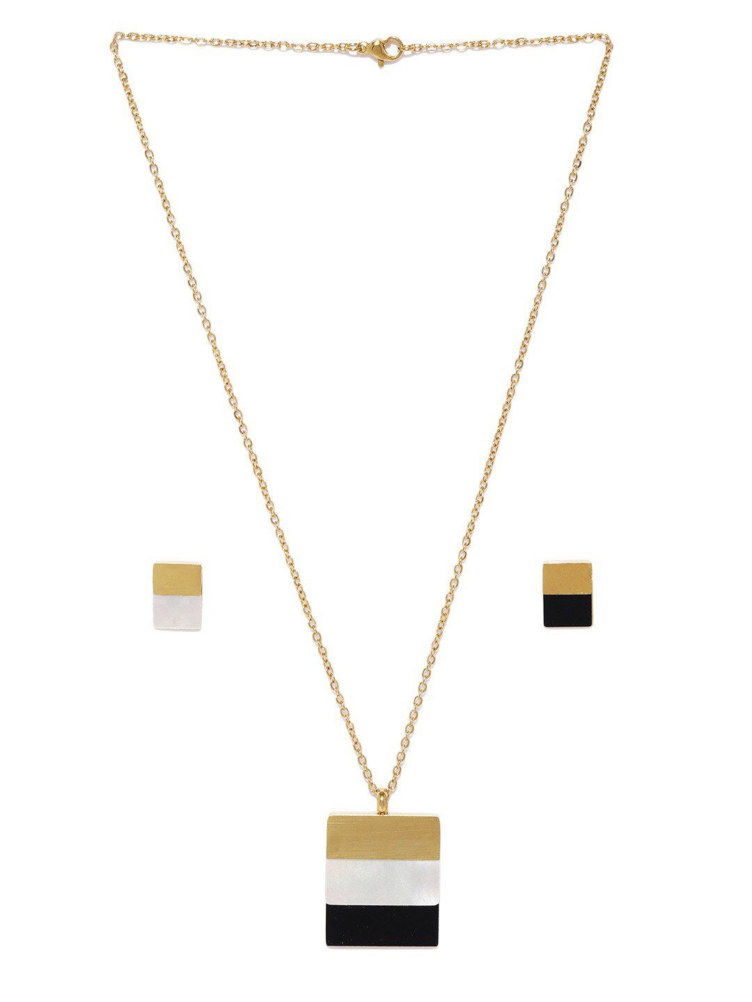 Blisscovered Woman Gold-Toned & Black Necklace Price in India