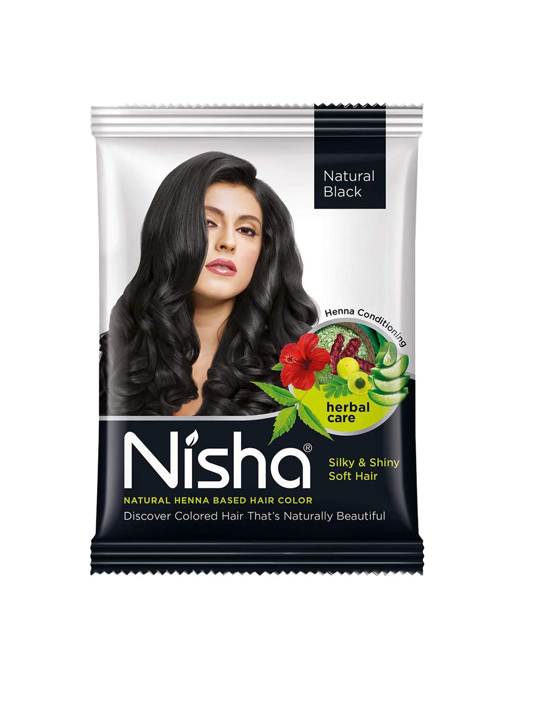Nisha Pack of 10 Henna Based Hair Colour 250gm - Natural Black Price in India