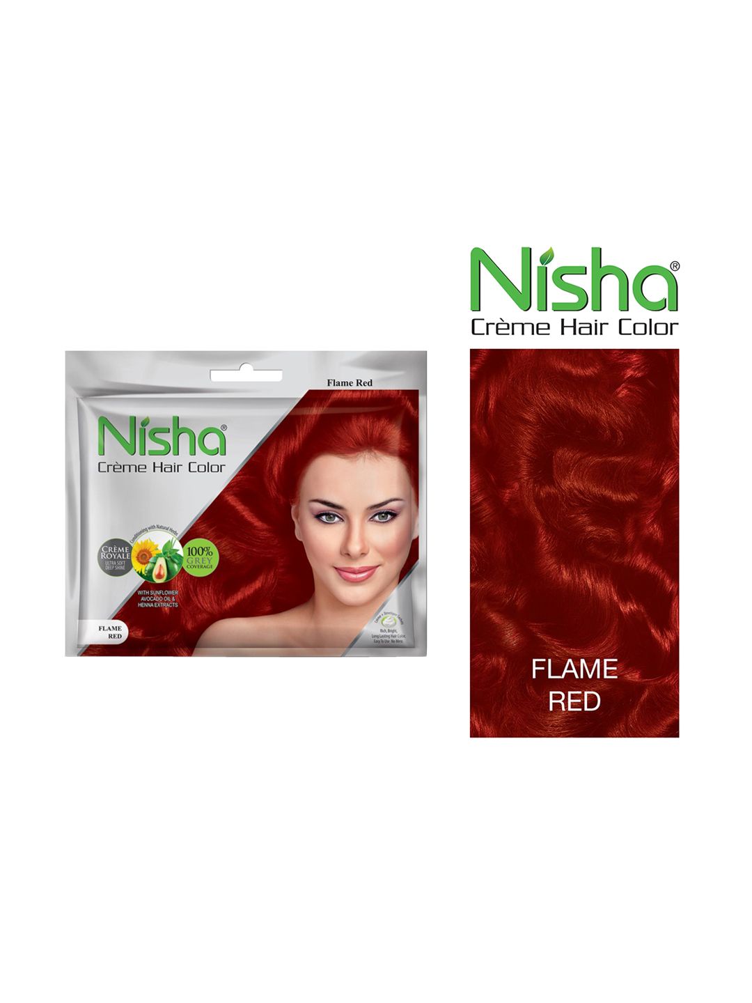 Nisha Pack of 6 Creme Hair Colour 300g - Flame Red Price in India