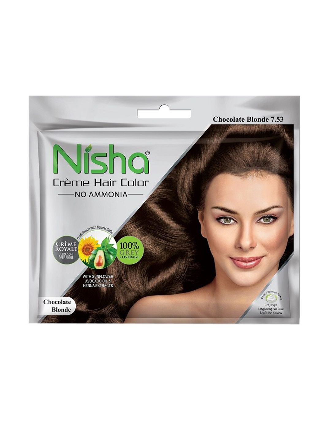 Nisha Pack of 6 Creme Hair Colour 300g - Chocolate Blonde Price in India