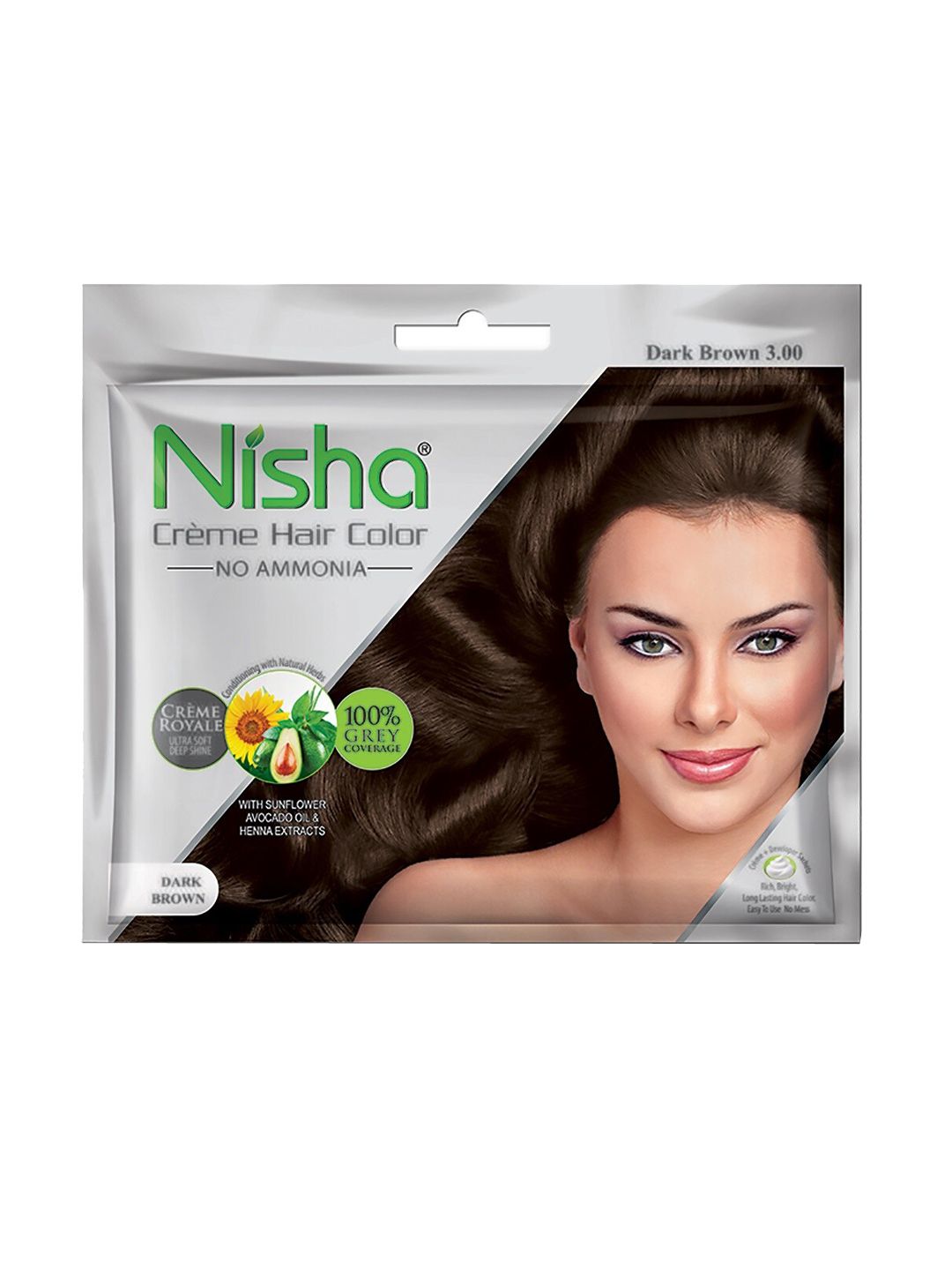 Nisha Pack of 6 Creme Hair Colour 240g - Dark Brown Price in India