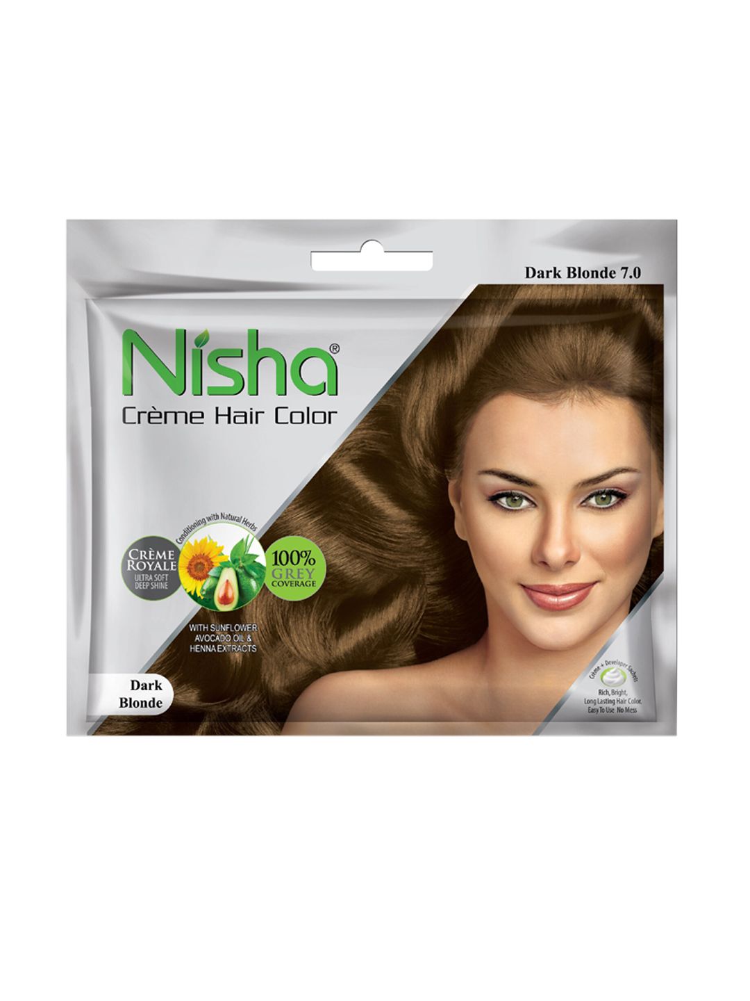 Nisha Unisex Gold Pack of 6 Creme Hair Color 50gm each Price in India