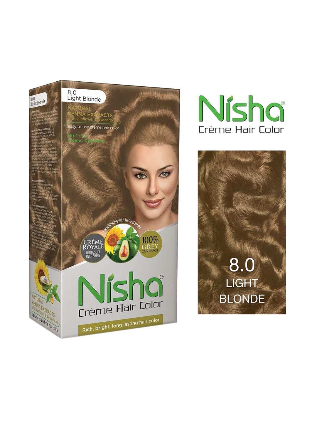 Nisha Unisex Pack of 2 Creme Hair Color 150gm each- Light Blonde Price in India
