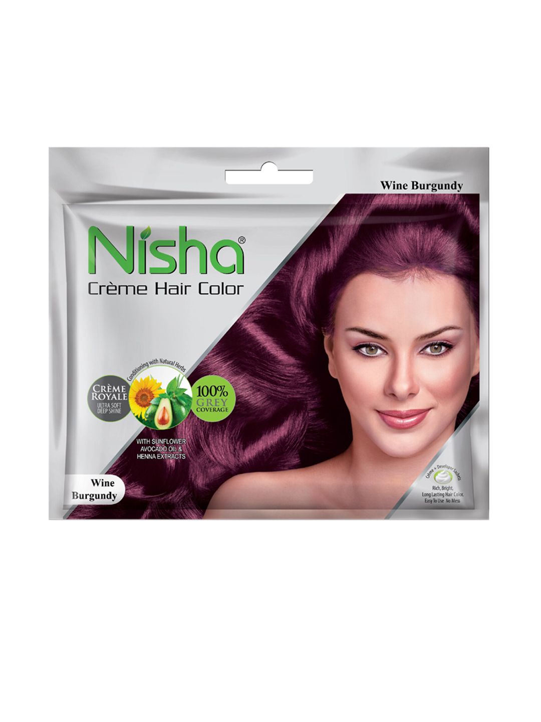 Nisha Unisex Burgundy Pack of 6 Creme Hair Color- Wine Burgundy Price in India