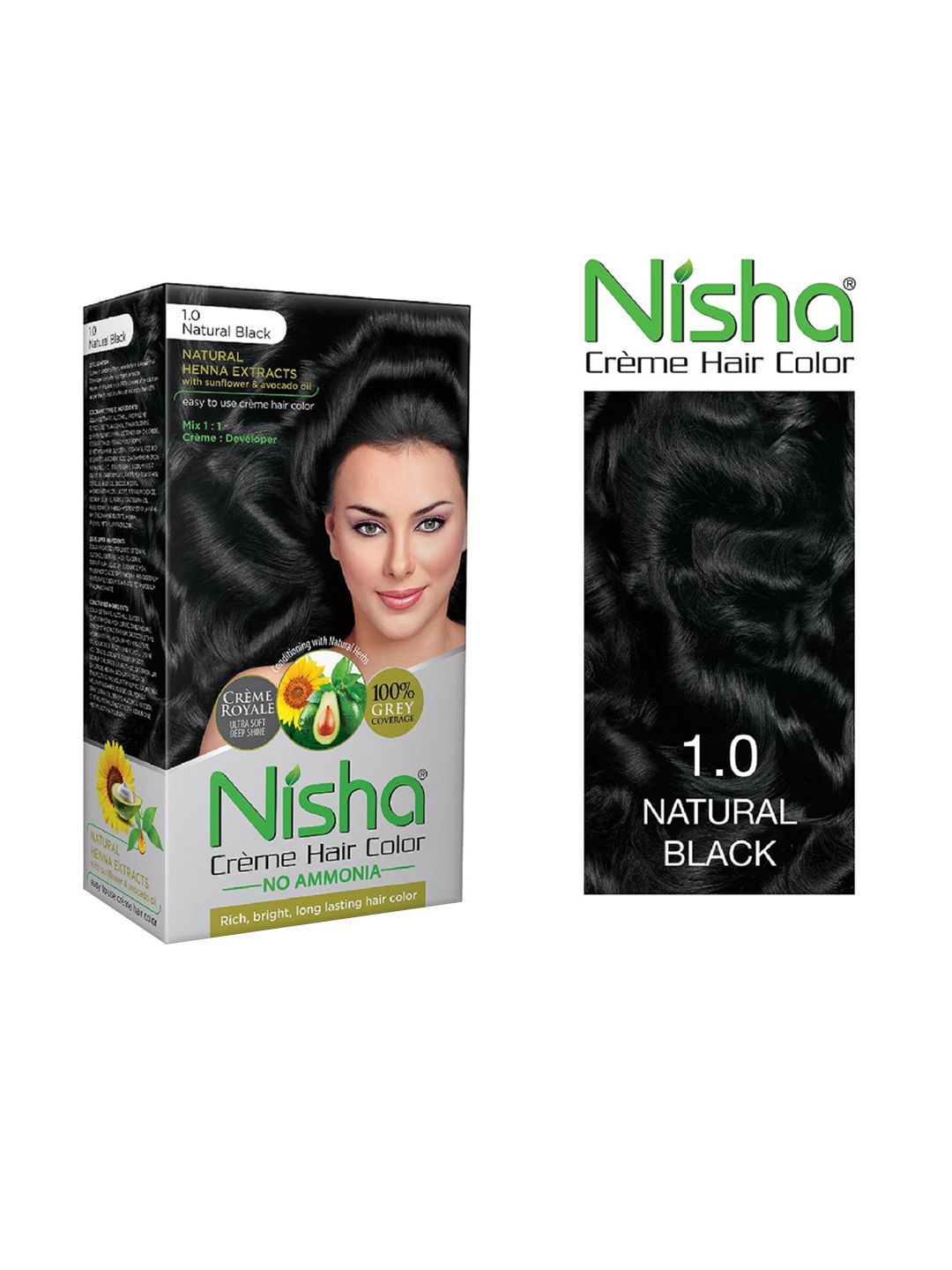 Nisha Unisex Black Creme Hair Color 120gm each- Natural Black Price in India