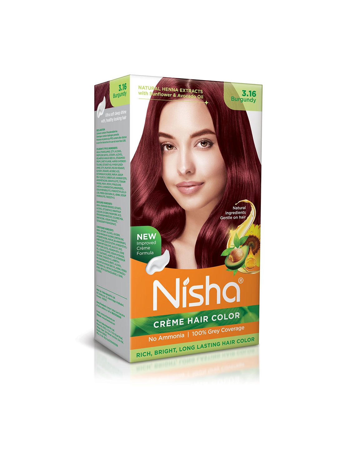 Nisha Creme Hair Color 120 gm - Burgundy