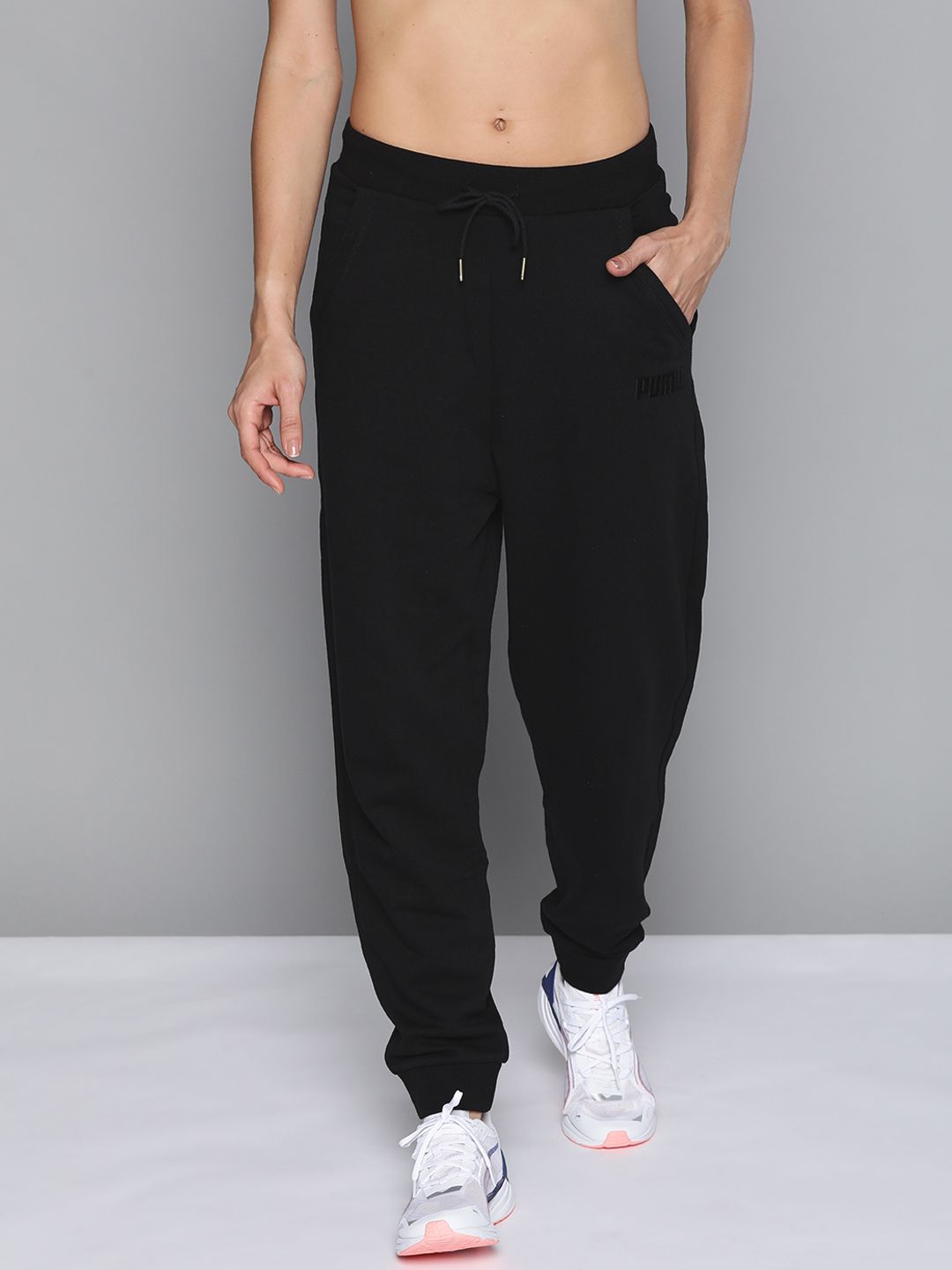Puma Women Black Solid High Waist Joggers Price in India