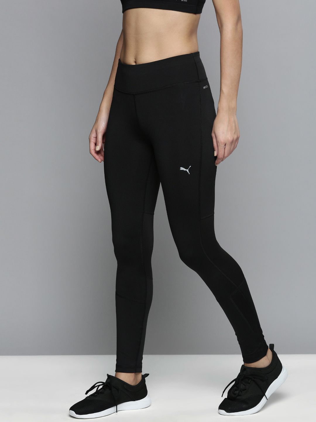 Puma Women Black Solid Slim Fit dryCELL Running Tights Price in India