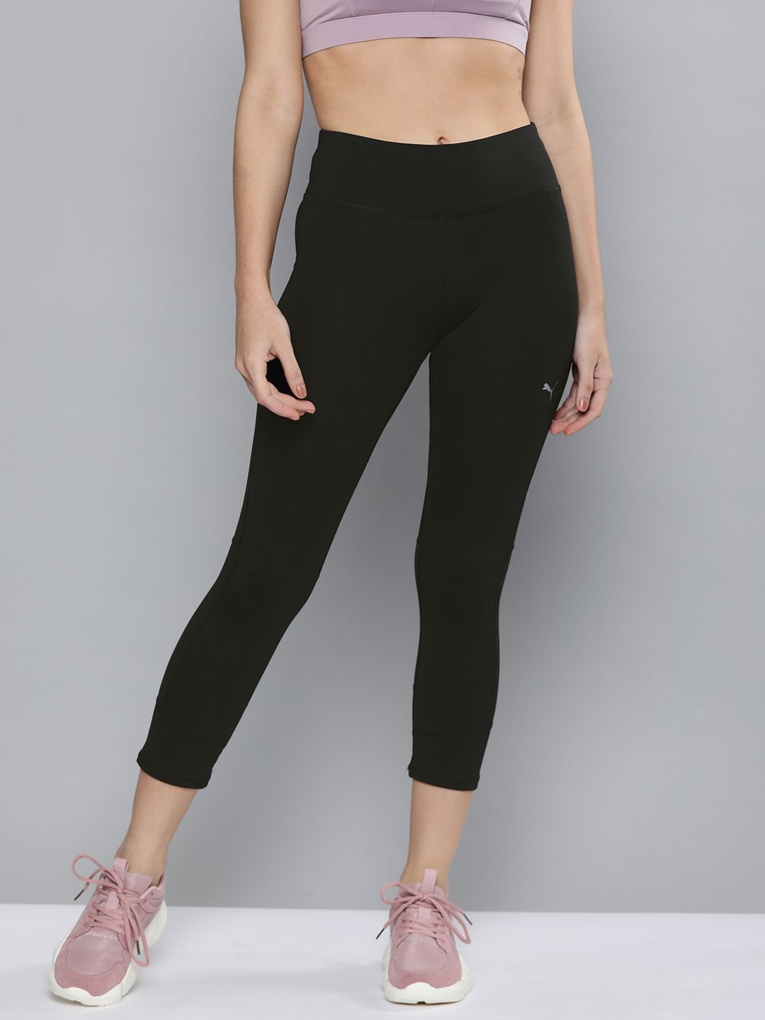 Puma Women Black Solid 3/4 Running Tights Price in India