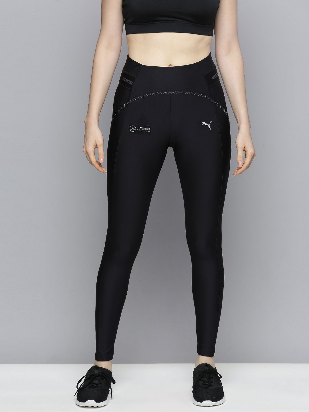 PUMA Motorsport Women Black Solid Slim Fit dryCELL Mercedes F1 Tights Price in India