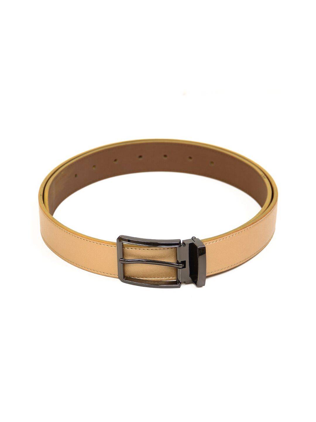 Calvadoss Women Peach-Coloured Textured PU Belt Price in India