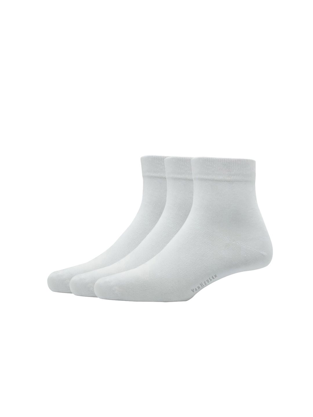 Van Heusen Men Pack Of 3 White Solid Above Ankle Socks